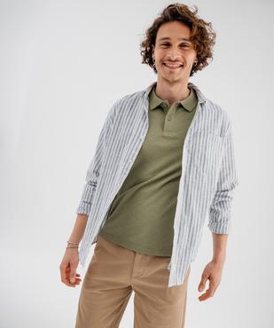 Polo manches courtes en maille fantaisie homme vue4 - GEMO 4G HOMME - GEMO