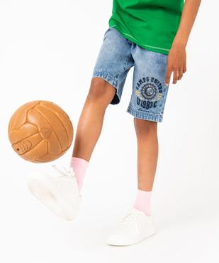 Bermuda garçon en denim avec ceinture élastique - Camps United vue1 - CAMPS UNITED - GEMO