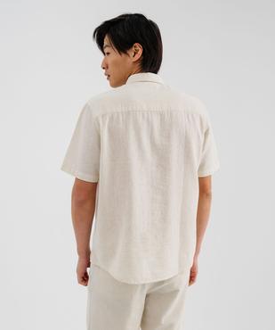 Chemise à manches courtes en lin et coton coupe regular homme vue3 - GEMO 4G HOMME - GEMO