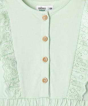 Combinaison pantalon en maille avec volants brodés bébé fille vue2 - GEMO 4G BEBE - GEMO