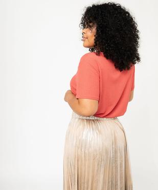 Tee-shirt à manches courtes et col V femme grande taille vue3 - GEMO (G TAILLE) - GEMO