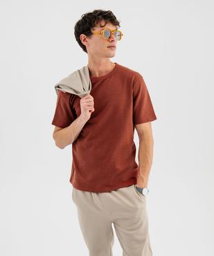 Tee-shirt manches courtes en maille épaisse homme vue1 - GEMO (HOMME) - GEMO