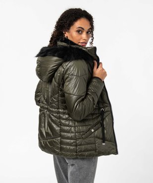 Blouson femme matelassé avec capuche doublée peluche vue3 - GEMO(FEMME PAP) - GEMO