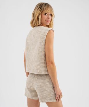 Veste sans manches en tweed brillant femme vue4 - GEMO(FEMME PAP) - GEMO