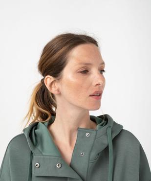Sweat à capuche oversize en maille douce femme vue2 - GEMO(FEMME PAP) - GEMO