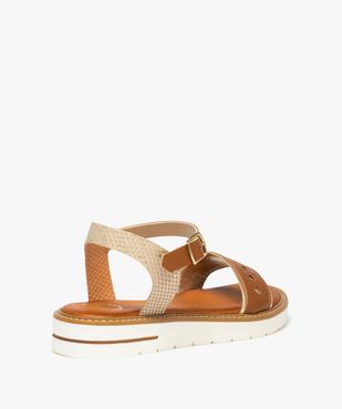 Sandales femme dessus cuir et semelle crantée – Tanéo vue4 - TANEO - GEMO