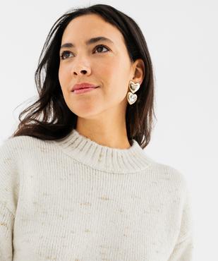 Pull maille col montant femme vue3 - GEMO(FEMME PAP) - GEMO