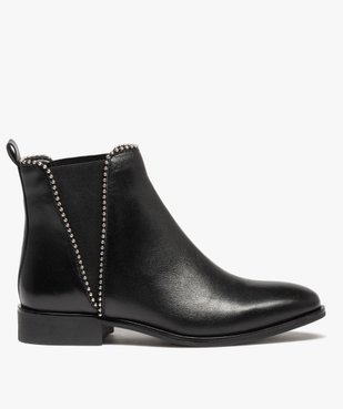 Boots femme style Chelsea dessus cuir uni - Taneo vue1 - TANEO - GEMO