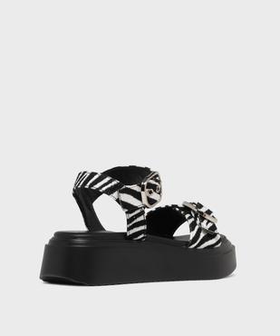Sandales à motif animalier sur semelle plateforme femme - 5 Miles vue4 - 5 MILES - GEMO