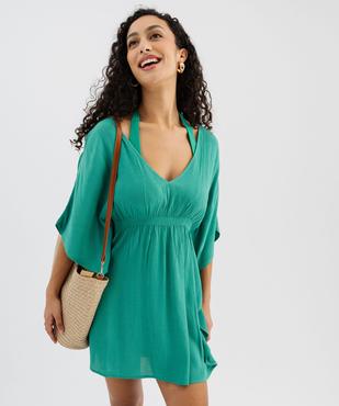 Robe de plage à rayures pailletées et dos brodé femme vue2 - GEMO 4G FEMME - GEMO