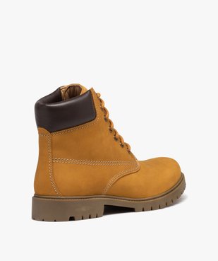 Boots homme dessus en cuir suédé uni et col matelassé vue4 - GEMO (CASUAL) - GEMO