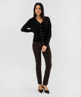 Gilet en maille fine et douce à petits boutons irisés femme vue4 - GEMO 4G FEMME - GEMO