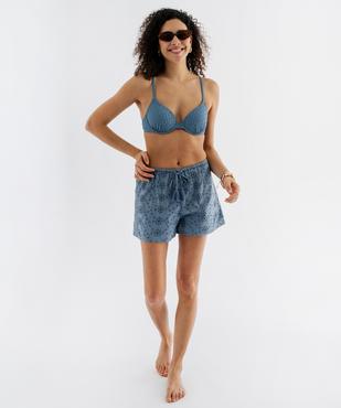 Short de plage en broderie anglaise femme vue4 - GEMO (PLAGE) - GEMO