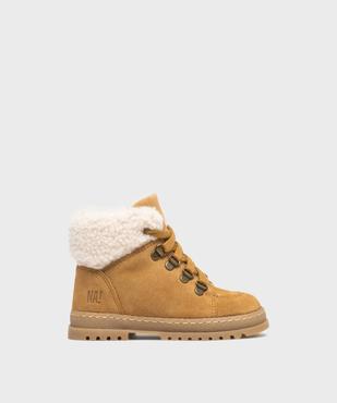 Boots bébé garçon à col fourré et dessus en cuir suédé avec semelle crantée - NA! vue9 - NA! - GEMO