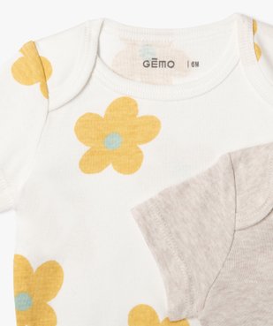 Body bébé manches courtes col américain (lot de 3) vue4 - GEMO 4G BEBE - GEMO