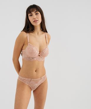 Soutien-gorge corbeille en dentelle avec bonnets paddés vue3 - GEMO(HOMWR FEM) - GEMO