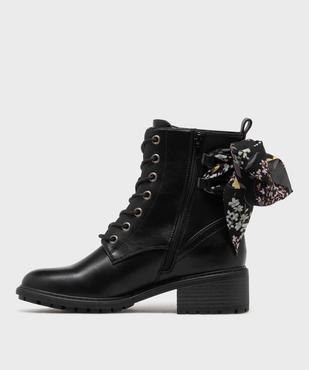 Boots à lacets et zip avec foulard sur la tige femme - Emilia Rosa vue3 - EMILIA ROSA - GEMO