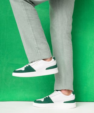 Baskets homme bicolores en cuir style casual - Alma Planète vue7 - ALMA - GEMO