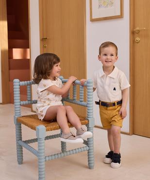 Polo manches courtes en coton bouclette bébé garçon - LuluCastagnette vue4 - LULU CASTAGNETTE GEMO FOR GOOD - GEMO