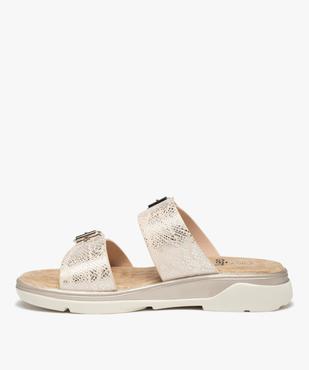Mules femme confort à brides métallisées ajustables vue3 - GEMO (CONFORT) - GEMO