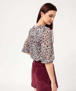 Chemise imprimée à manches 3/4 en voile femme vue3 - GEMO(FEMME PAP) - GEMO