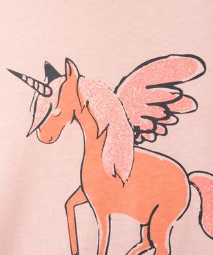 Tee-shirt fille à manches courtes à motif pailleté vue2 - GEMO (ENFANT) - GEMO