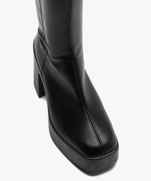 Cuissardes femme unies à talon large  vue5 - GEMO(URBAIN) - GEMO