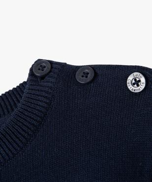 Pull en coton avec inscription et rayures garçon - LuluCastagnette vue2 - LULUCASTAGNETTE - GEMO