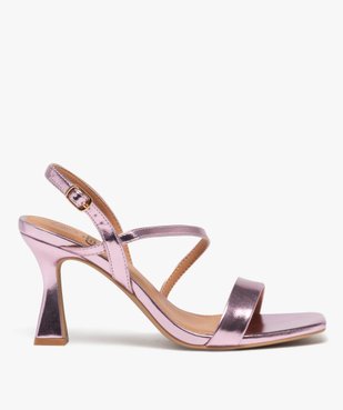 Sandales femme à talon et brides métallisées vue1 - GEMO(URBAIN) - GEMO