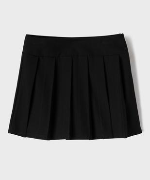 Jupe courte plissée avec doublure short fille vue1 - GEMO (JUNIOR) - GEMO