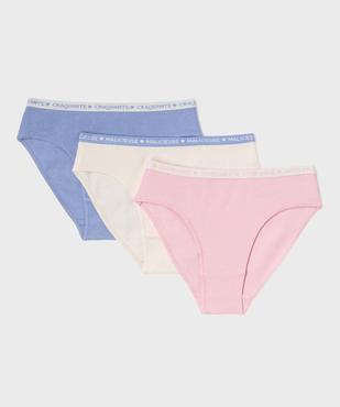 Culottes en maille côtelée en coton stretch fille (lot de 3) vue1 - GEMO 4G FILLE - GEMO