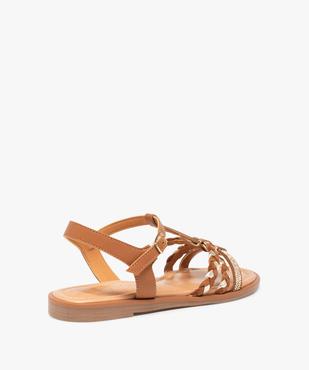 Sandales femme à talon plat et fines brides strass – Tanéo vue4 - TANEO - GEMO