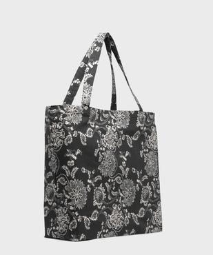 Tote bag en toile à motifs fleuris femme vue2 - GEMO (ACCESS) - GEMO