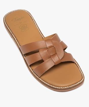Sandales mules avec brides croisées en cuir femme - Tanéo vue5 - TANEO GEMO FOR GOOD - GEMO