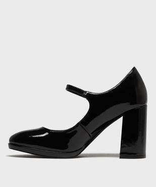Escarpins vernis à brides avec talon bloc femme - Follow Me vue3 - FOLLOW ME - GEMO