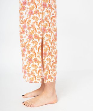 Pantalon de pyjama imprimé fendu sur les côtés femme vue2 - GEMO 4G FEMME - GEMO