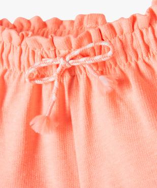 Short avec taille élastique froncée bébé fille vue2 - GEMO(BEBE DEBT) - GEMO