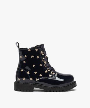 Bottines bébé fille mid-cut vernies à motif et à zip vue1 - GEMO(BEBE DEBT) - GEMO