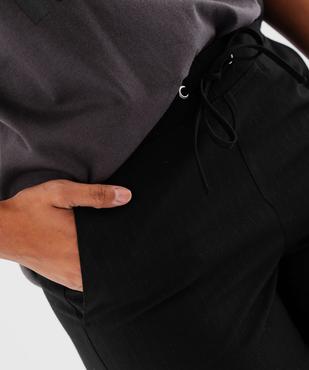 Pantalon droit en maille stretch à fines rayures pailletées femme  vue2 - GEMO(FEMME PAP) - GEMO