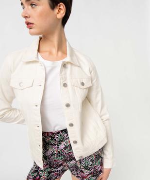 Veste en jean femme coupe droite vue2 - GEMO 4G FEMME - GEMO