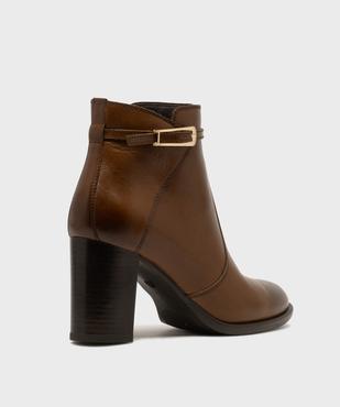 Boots en cuir à talon et bout amande femme - Tanéo vue4 - TANEO - GEMO