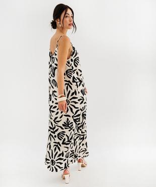 Robe longue et fluide à fines bretelles imprimée femme vue3 - GEMO 4G FEMME - GEMO