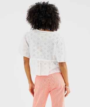 Blouse manches courtes en broderie anglaise à basque femme vue3 - GEMO(FEMME PAP) - GEMO