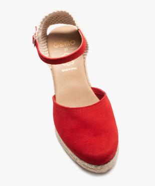 Sandales femme compensées dessus cuir uni vue5 - GEMO(URBAIN) - GEMO
