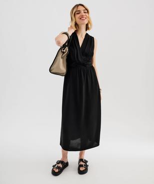 Robe longue sans manches avec haut drapé femme vue1 - GEMO(FEMME PAP) - GEMO
