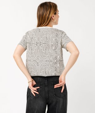 Tee-shirt manches courtes imprimé graphique femme vue3 - GEMO 4G FEMME - GEMO