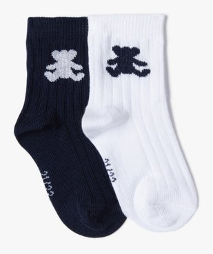 Chaussettes en maille côtelée avec motif ourson bébé (lot de 2) - LuluCastagnette vue1 - LULUCASTAGNETTE - GEMO
