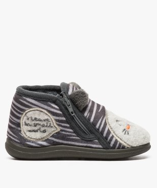 Chaussons bébé garçon en velours avec motif tigre vue1 - GEMO 4G BEBE - GEMO