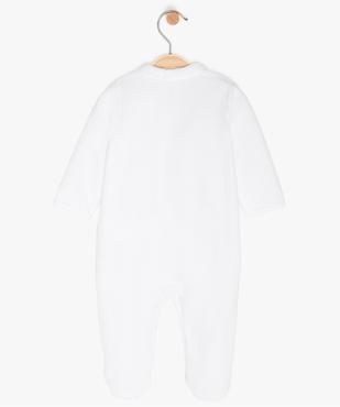 Pyjama bébé fille en velours avec col Claudine vue2 - GEMO(BB COUCHE) - GEMO