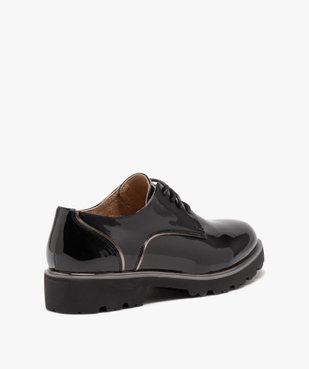 Derbies femme vernis à semelle crantée et lacets ronds vue4 - GEMO (CASUAL) - GEMO